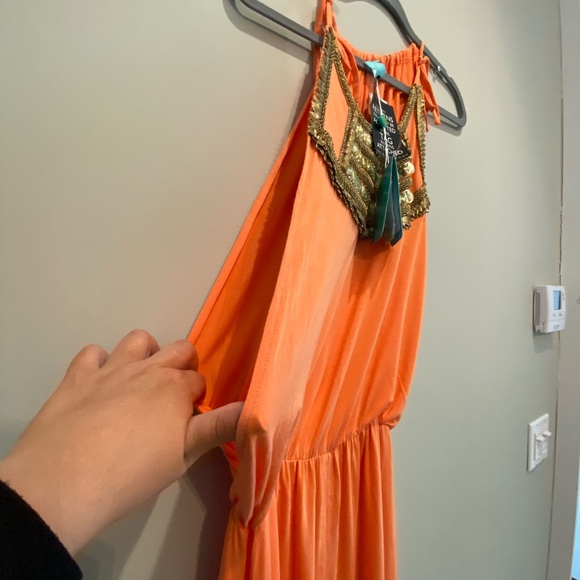 Melissa Odabash Beach Maxi Dress Sanela style one size w/ aztec embroidery- #5 - Picture 3 of 8